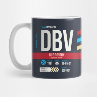 Dubrovnik (DBV) Airport Code Baggage Tag Mug